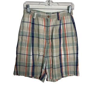 Vintage Eddie Bauer Shorts Women's 8 Plaid Cotton 7.5" Colorful Casual